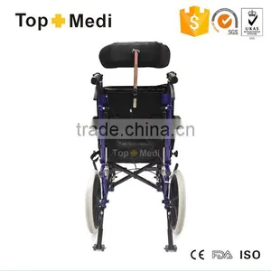 TOPMEDI Physical Therapy Reclining Manual Wheelchair for Cerebral Palsy People thumbnail-6