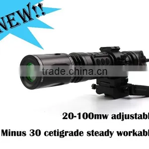 Suzero Output Power 20-100mw Adjustable Long Distance Tactical Green Laser Flashlight Designator Illuminator Torch thumbnail-1