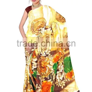 Printed Designer Glamour Saree With Blouse thumbnail-2