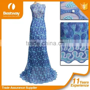 100% High Quality African Guangzhou Lace Fabric Tulle Lace Fabric Multi Color thumbnail-1