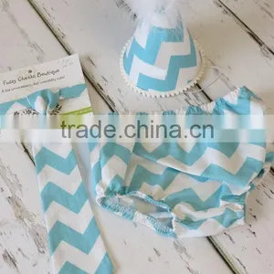 Baby Infant Cute 3PCS Bloomers Sets Short With Tie And Hat Baby Clothes thumbnail-4