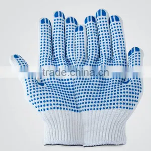 Pvc Dotted Cotton Working Gloves Knitted Pvc One Side Dot Work Cotton Gloves Knitted Pvc Cotton Dotted Glove thumbnail-1
