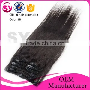 Factory Wholesale Price Unprocessed Virgin Remy 100 Human Hair, Top Quality Brazilian Hair, Clip In Hair Extension thumbnail-3