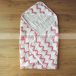 Muslin Gauze 100% Cotton Bamboo Soft Baby Hooded Towel thumbnail-1