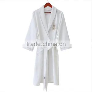 Soft Cotton Waffle Women Bathrobe, 100% Cotton Wholesale Bath Robe thumbnail-5
