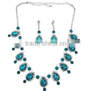 Zircon Jewelry Earrings n Necklace Set,Bridal Diamond Jewelry Set With Necklace and Earrings DB01823 thumbnail-1