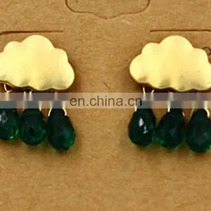 Beaded Clouds and Raindrops Earring Stub Earring thumbnail-1