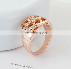 Engagement Women Rings Jewelry Gold Color Fashion White AAA CZ Cubic Zirconia Leaves Ring For Female Wedding Gift thumbnail-3