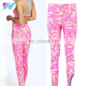 Trade Assurance Yihao Custom Make Women's Tight Print Contrast Legging Keri Neon Printed Sports Wholesale Leggings Womens Tights thumbnail-1