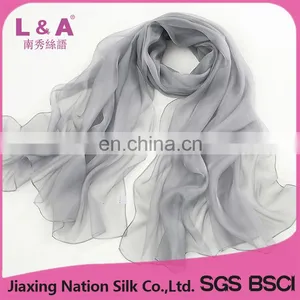 Promotional Products Pure Silk Scarf Long Scarf Shawl Grey thumbnail-1
