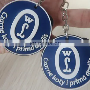 Round Double-sided 3d Embossed Pvc Keychain With Cat Logo thumbnail-4