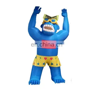 Hot Sale Outdoor Advertising Cartoon Custom Made Inflatable Gorilla Character With Promotional Banner thumbnail-1