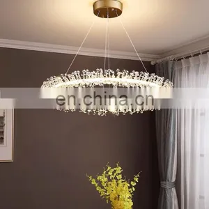 Modern LED Crystal Pendant Lamp Romantic Round Chandelier thumbnail-3