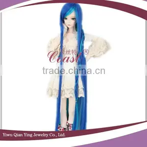 Hot Blue Ombre Small Doll Long Wigs for Wholesale thumbnail-2