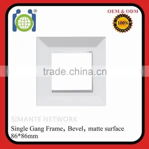 UK 86*86mm 1 Gang Rj11 Rj45 Matt Bevelled Surface Frame Wall Plate thumbnail-1