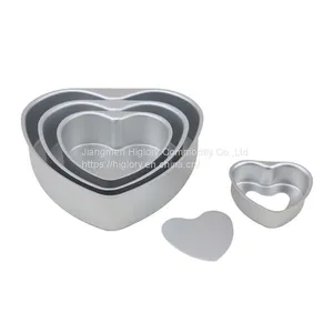 Non Stick Aluminum Heart Shape Cake Pans Removable Bottom Cake Baking Mold Pan thumbnail-1