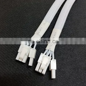 Hot Sale White Sleeved Pcie Splitter 8 Pin Female to Dual Male GPU VGA Power Cable Express Adapter Power Cable thumbnail-1
