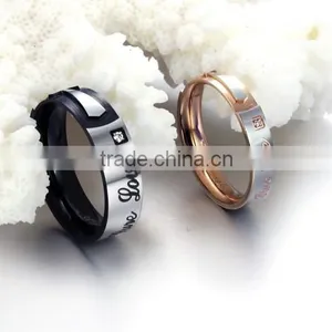 Stainless Steel Jewelry Mixed Batch Factory Direct Selling Couple Rings Black Rose Gold Small MOQ thumbnail-2