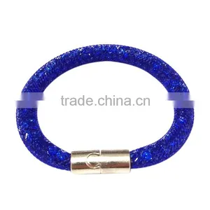 Cheap Promotion!!! 2016 Hot Sale Mesh Stardust Bracelets With Crystal Filled Magnetic Clasp Charm Bangles! thumbnail-1