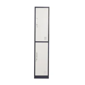 Metal Single 2 Door 2 Tier Supermarket Locker Metal Steel Cabinet Storage Swimming Gym Wardrobe Locker thumbnail-1