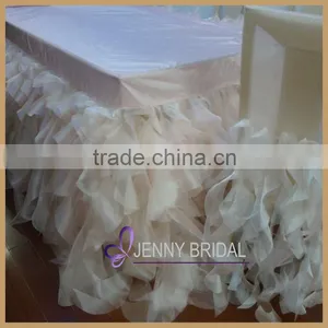 TC012A2 Hotsale Cheap White Table Skirting Designs for Wedding thumbnail-2