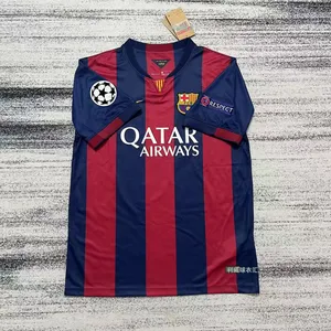 1415 Barça Retro Jersey No. 10 Messi Same Style Short Sleeve Retro Football Shirt thumbnail-1
