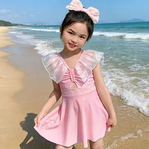Girls' One-Piece Swimsuit Quick-Drying Sleeveless Polyester Spandex Shell Print Cute New Style Wholesale thumbnail-3