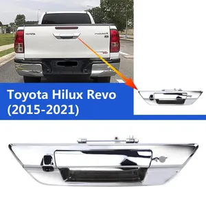 EnruigeOK For Toyota Hilux Revo 2015-2021 Chrome Tailgate Handle Rear View Backup Camera thumbnail-2