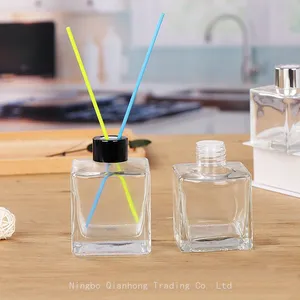 Wholesale Car Home Air Freshener Container 150ml Matte White Black Aroma Reed Diffuser Bottles Thick Glass Diffuser Bottle thumbnail-3