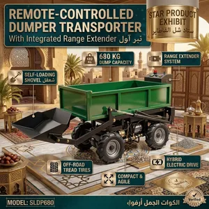 Remote Operated Material Carrier Self Loading Dump Vehicle for Landscaping Construction and Farming thumbnail-1