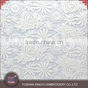 OEM/ODM Manufactur Simple and Elegant Embroidered Fabric With Cutwork Embroidery for Wedding Dress thumbnail-1