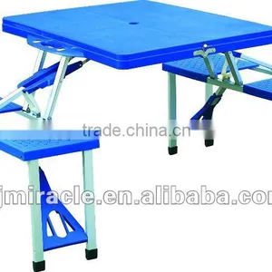 Plastic Picnic Time Portable Folding Picnic Table With Seating for 4 thumbnail-1
