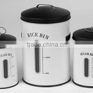 High Quality Colorful Metal Round Rice Bin thumbnail-1