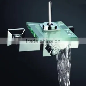 Glass Bathtub Faucet Glass Waterfall Faucet Bath Tub Faucet With Glass Spout thumbnail-3
