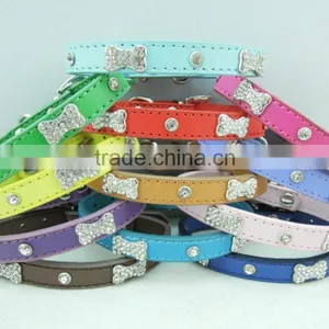 Pet Collar Manufacturers Selling Crystal Bone Decoration Dog Collar thumbnail-2