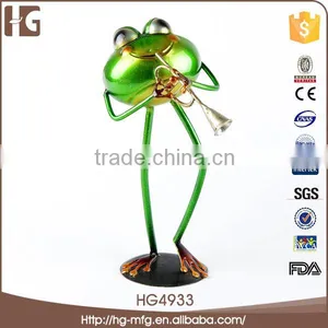 Modern Metal Craft Frog Statue Garden Ornament Garden Sculptures for Decoration 13x11x26 CMH thumbnail-1