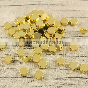 JS1226 Wholesale Gold Hexagonal Spacer Beads,gold Geometric Hexagon Beads Quality Choice thumbnail-1