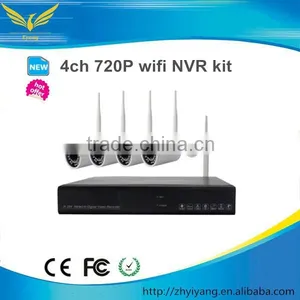 Factory Direct 4 CH Wireless P2p ip CCTV Camera System With 1.0 Megapixel Wireless Bullet Camera Kit thumbnail-1