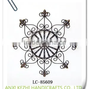 LC-80128 Wholesale Metal Iron Antique Hanging Craft Wall Decor With Tealight Holder thumbnail-3