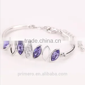 Rose Gold Rhinestone Crystal Opal Adjustable Bracelets & Bangles for Women thumbnail-3