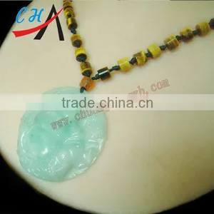 Gemstone Carved Buddha Sculpture Necklace thumbnail-1