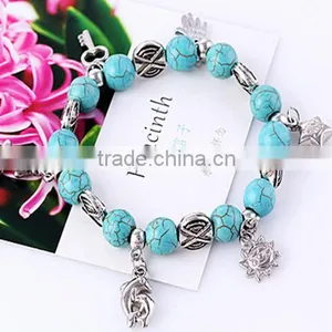 >>NEW SW16573 Promotion Beaded Charm Bracelet Turquoise Bracelet// thumbnail-4