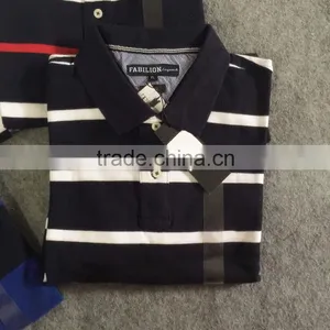 High Quality Classic Mens 100% Cotton Yarn Dyed Stripe Rugby Style for Polo Shirt Design thumbnail-4