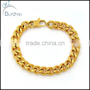 Stylish 316L Stainless Steel Silver Cuban Chain Men's Bracelet thumbnail-2