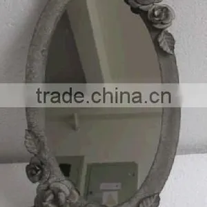 Vintage Oval Metal Framed Decorative Mirror thumbnail-1