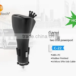 Multiple USB Car Charger 5v 2.1 a Usb Charger, Dual Usb Car Charger for Mobile Phone(C22) thumbnail-2