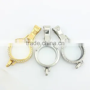Factory Price Mixcolor 316L Stainless Steel Rhinestones Lanyard Glass Locket Designs thumbnail-1