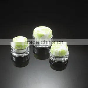 Green Painted Cap Cosmetic Packaging Round Face Cream Jar thumbnail-1