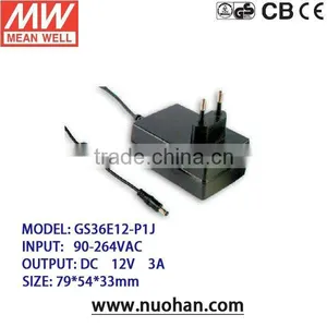 Meanwell 22.5~36W AC-DC Single Output Wall-mounted Type 12v Switching Power Supply/switching Power Supply Transformer thumbnail-1