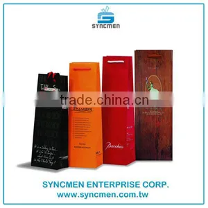 Customized Popular Wholesale Paper Carrying Gift Make Wine Bottle Bags thumbnail-1